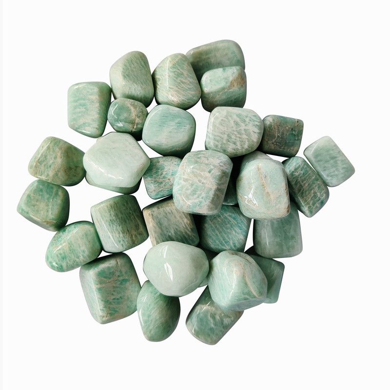 Shubhanjali Amazonite Tumbled Stone 50 Gram Regular Asymmetrical Crystal Stone  (Green 50 g)