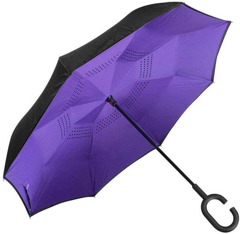 JKR Enterprise Double Layer Inverted Reversible No Drip Umbrella with C Shape Handle Umbrella Umbrella  (Multicolor)