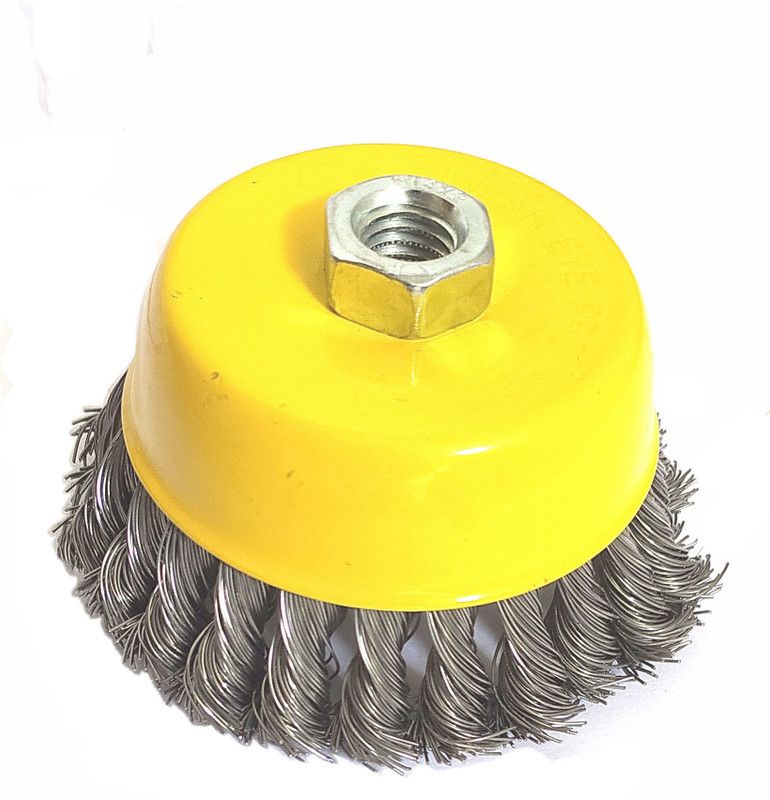 DUMDAAR Heavy duty 4inch Twisted Wire cup brush Block Brush  (Pack of 1)