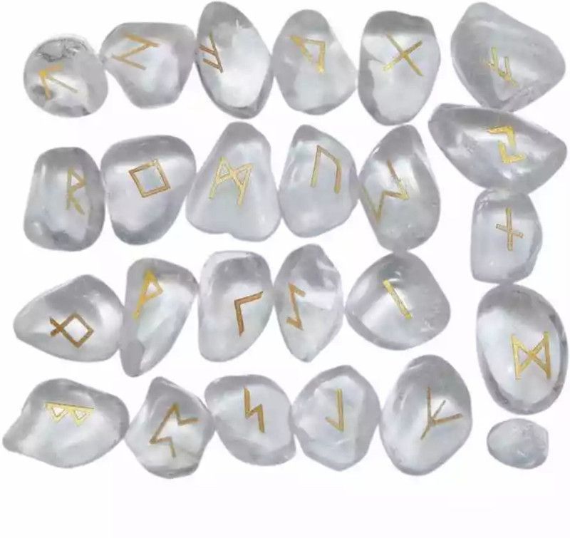 hoseki High Quality Natural Crystal Quartz Rune Set stone Regular Asymmetrical Crystal Stone  (Multicolor 1 Pieces)