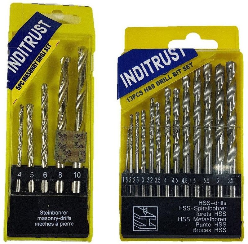 Qualigen 13pc HSS bits and 5pc masonry bits