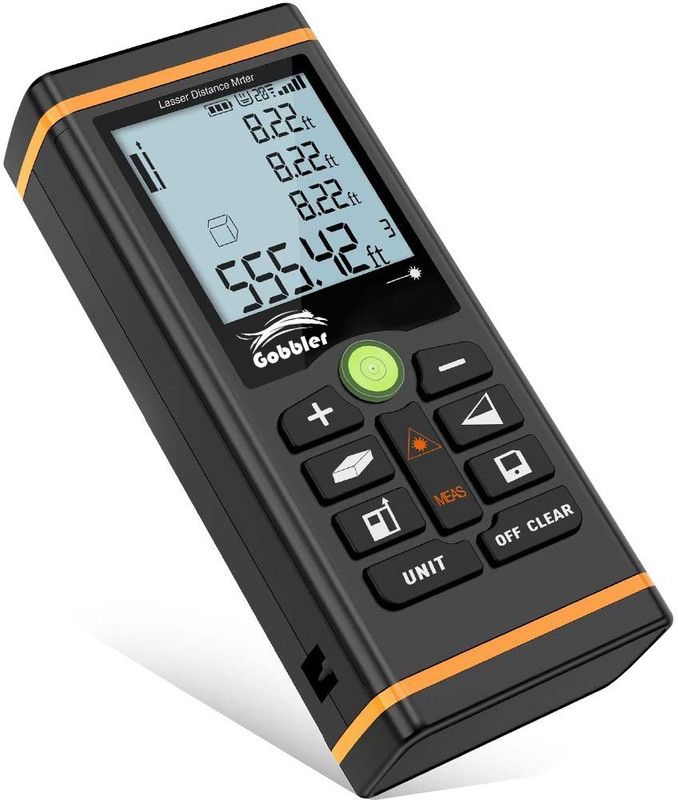 Gobbler Laser Distance Meter 40m Laser Distance Measurement Device 40m |131Ft M/in/Ft Digital Measuring Tape | Backlit LCD and Pythagorean Mode, Measure Distance, Area and Volume [GB LD 40m] Non-magnetic Electronic Level  (16.2 cm)
