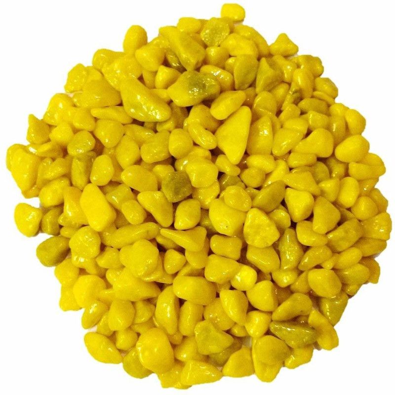 OPZET INDIA Yellow pebbles 475gm high quality Polished Asymmetrical Marble Pebbles  (Yellow 475 g)