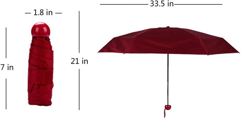 FOKRIM Pocket Umbrella Ultra Light 4- Fold Travel Compact Umbrella with Lovely Capsule Case Multi Color (Set of 1) Umbrella  (Multicolor)