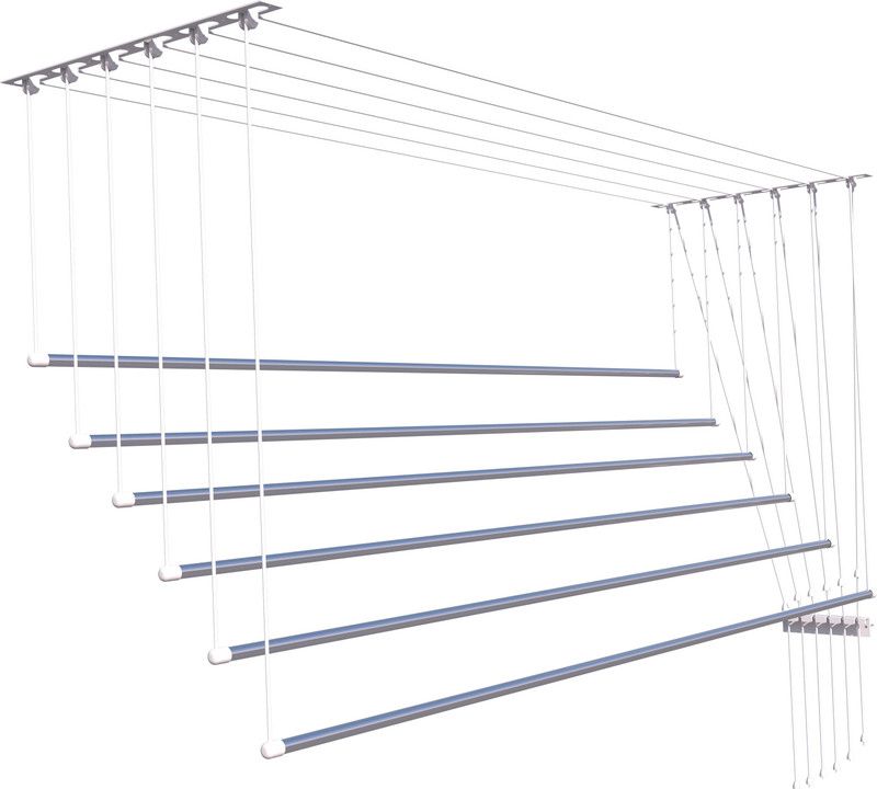 SkyWave Luxury Steel Ceiling Cloth Dryer Stand IRON 5 FEET  (1 Tier)