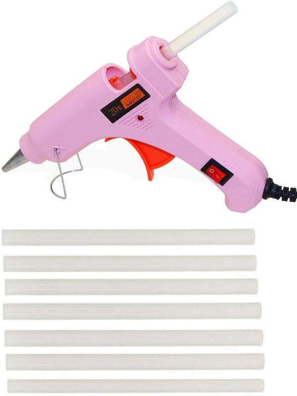 FADMAN NEW PINK MINI 20 WATT HOT GLUE GUN ON OFF SWITCH AND INDICATOR WITH ONLY 7 STICKS Standard Temperature Corded Glue Gun  (7 mm)