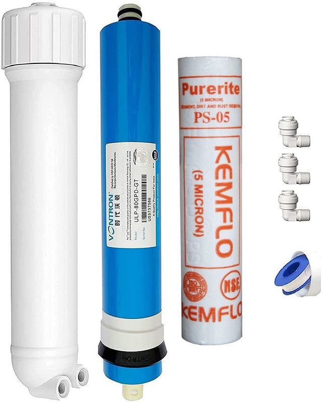Aquawell 80GPD Vontron Geniune Membrane, Housing, Spun Filter for All Kind of Domestic RO Solid Filter Cartridge  (0.005, Pack of 7)