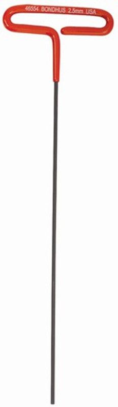 BONDHUS 46554 2.5mm Loop Hex T-Handle Cushion Grip 9" Allen Key Set