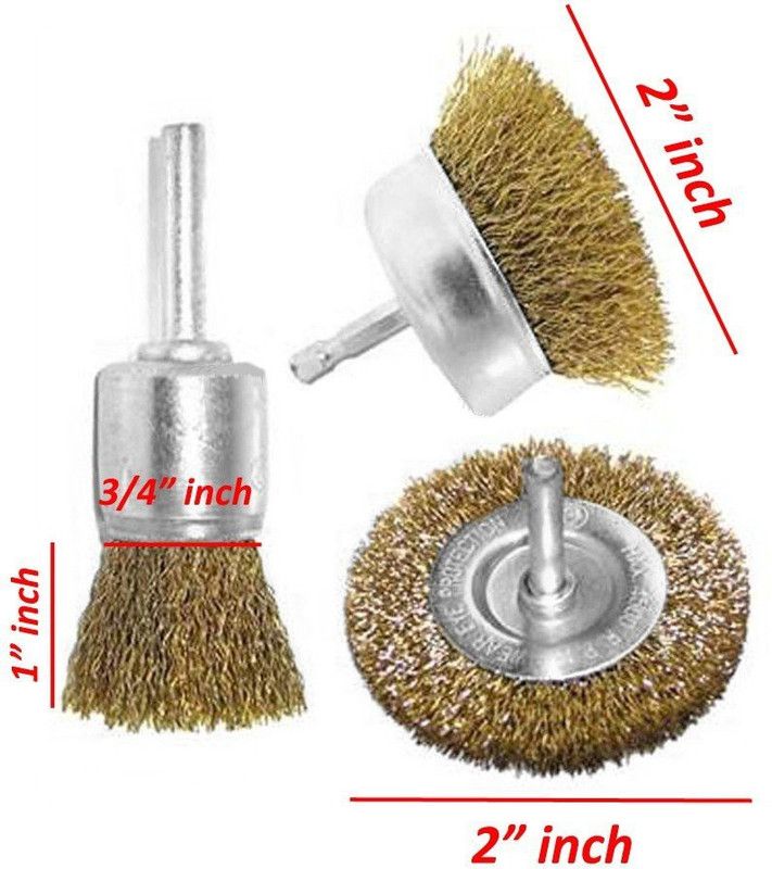Vikas 3 piece of drill wire brush Wheel Brush (Pack of 3) Wheel Brush  (Pack of 1)