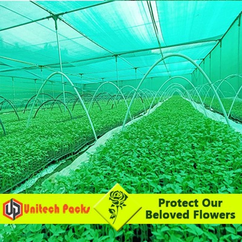 unitechpacks Green shade Net - 10 ft x 6 ft -75 Percent . 100% Virgin HDPE material and Higher degree of UV stabilization Portable Green House  (Green)