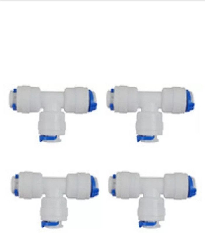 Himjalaqua RO/UV/UF Pipes 1/4/Tubes Water Filters Tee Connectors (pack of 4 Pcs) Hose Connector
