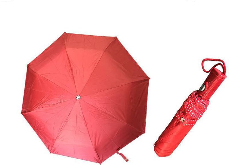 fozti 3 Fold (43inch) Unisex Umbrella for Rains, (Red) Umbrella  (Red)