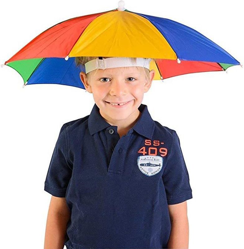 Hat Umbrella for Men, Women & Kids Cap Umbrella for Kids And adults (Multicolor) Umbrella  (Multicolor)