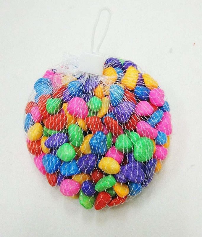 Astra Stone-Multi-Colour 1kg Painted Oval Marble Pebbles  (Multicolor 1 kg)