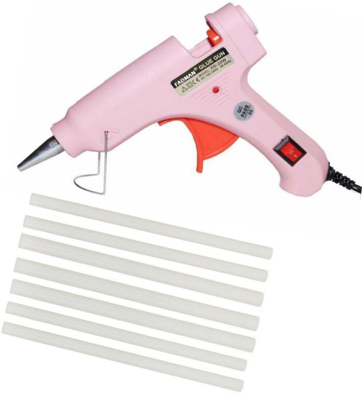 FADMAN Pink Mini 20 Watt & 7 Glue Sticks Hot Melt Glue Gun For Art & Crafts,DIY,Kirigami,Paper,PCB,Plush Toys,Crafts,Wood,Box Standard Temperature Corded Glue Gun  (7 mm)