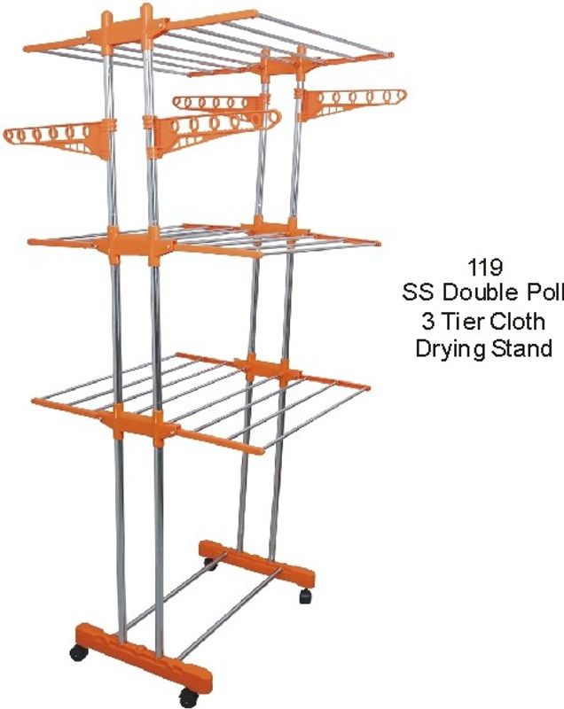 SHP SONI Steel Floor Cloth Dryer Stand 123456  (3 Tier)