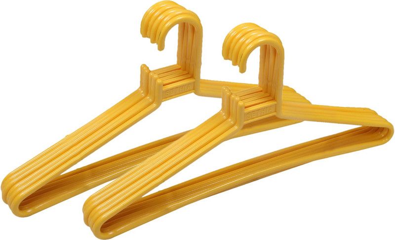 KUBER INDUSTRIES Plastic Shirt Pack of 12 Hangers For Shirt  (Yellow)