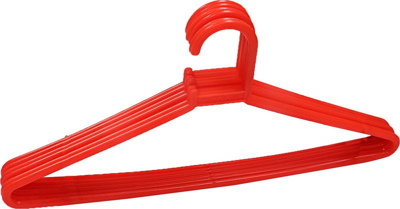 KUBER INDUSTRIES Plastic Shirt Pack of 6 Hangers For Shirt  (Red)