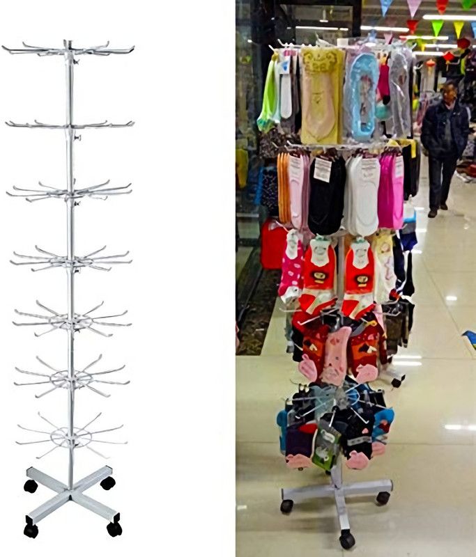 JPY 7 Tiers Layers Stainless Steel Rotating Display Stand for Jewellery Organizer, Handbag Organizer, Scarf Organizer, Accessories Organizer, Regular Organizer
