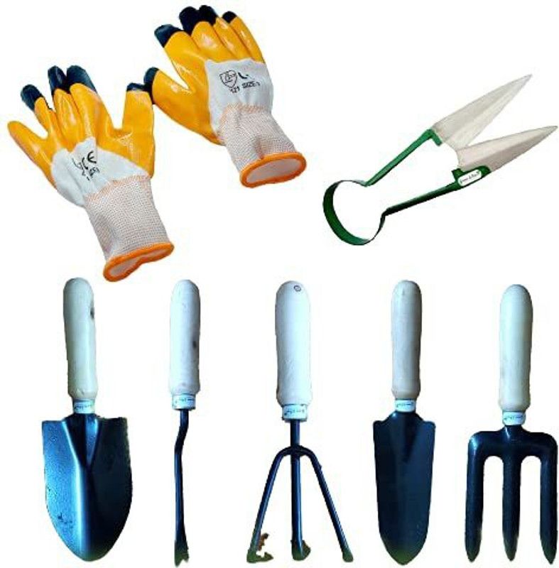 Green Whisper Gardening Hand Tool Kit (Pack of 8) with Heavy Gardening Cut Tool Garden Tool Kit  (8 Tools)