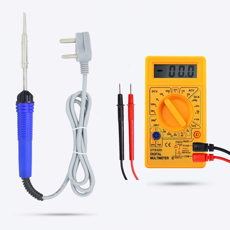 Hillgrove HGCM212M1 High Quality 25W Soldering Iron with Digital Multimeter 25 W Simple  (Flat Tip)