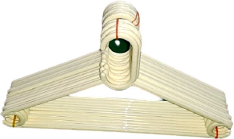 shivdooti 12 PCS Cloth Hanger set for Sarees/shirts/trousers/dress/unifor Plastic Dress Pack of 12 Hangers For Dress  (Beige)