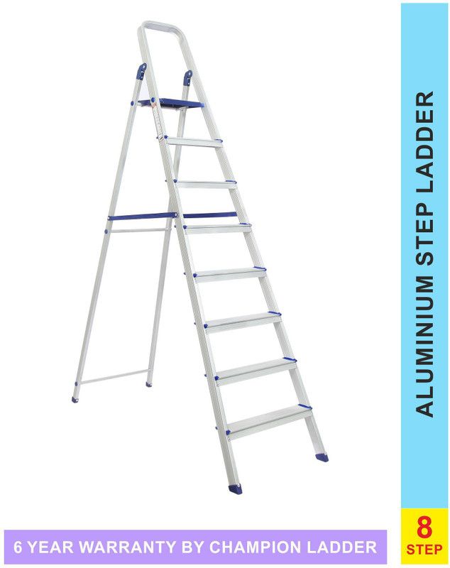champion ladders Advance Carbon-8 Step Aluminium Ladder with Scratch Resistance Heavy Platform Aluminium Ladder  (With Platform)