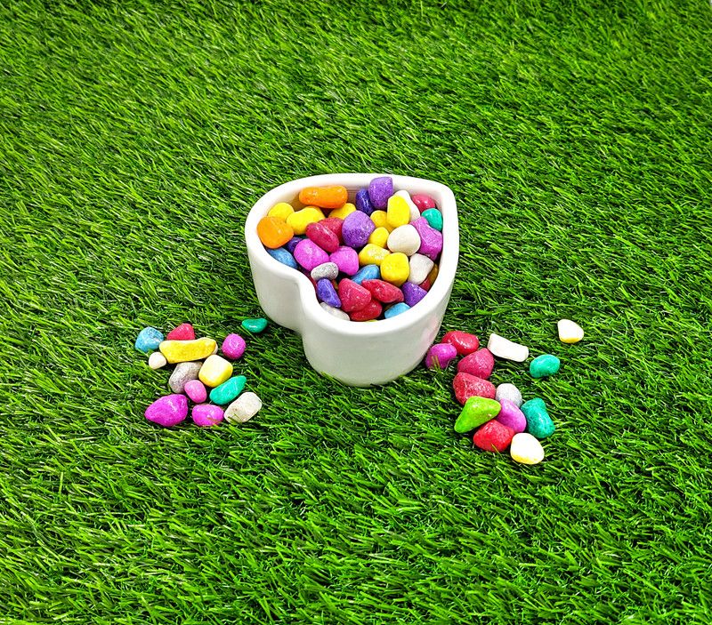 DZZ D03256 Polished Asymmetrical Marble Pebbles  (Multicolor 250 g)