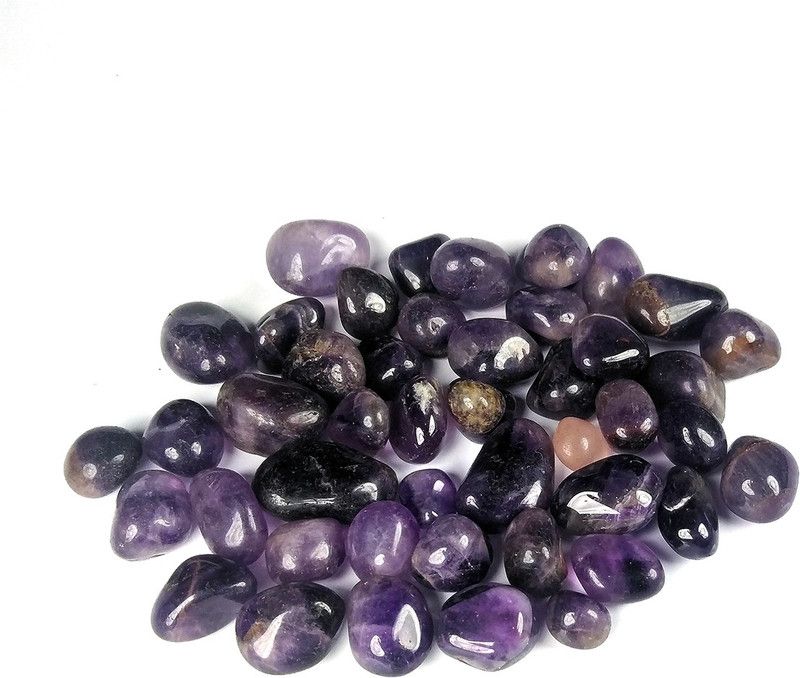 REIKI CRYSTAL PRODUCTS Natural Amethyst High Grade Tumble Crystals / Stones for Reiki Healing and Vastu Correction and Increase Creativity 100 Grams Tumble Stone Regular Rectangular Crystal Stone  (Purple 100 g)