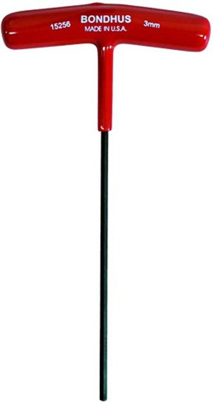 BONDHUS 15256 3.0mm Hex T-Handle 6" Length Allen Key Set