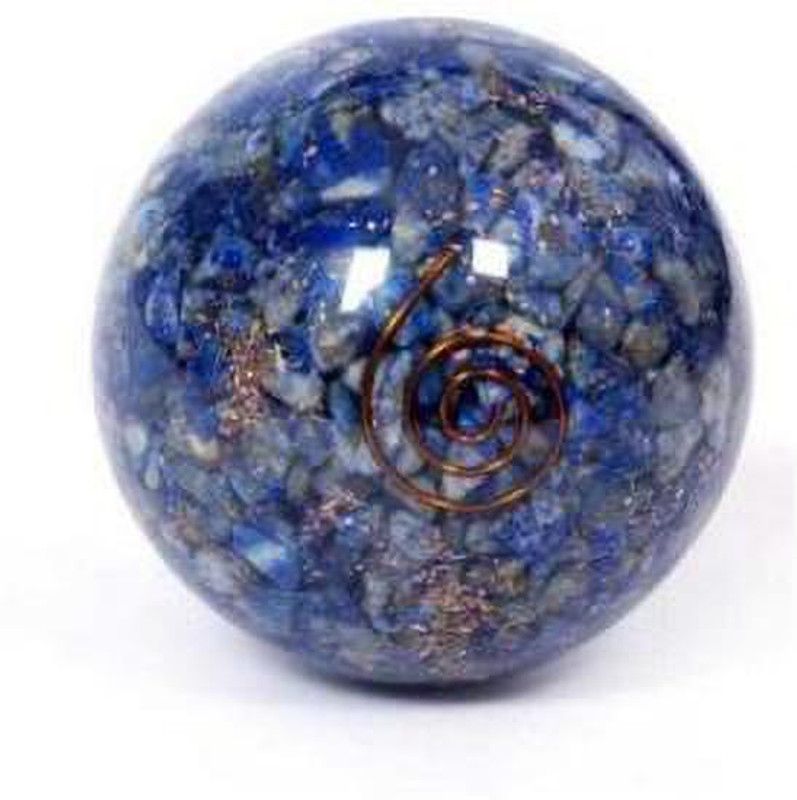 Kesar Zems Lapis Lazuli Orgonite Ball 60 Mm Energy Sphere Healing Round Crystal Stone for Grid and Aura Cleaning EMF Protection,Vastu Correction & Crystal Healing Stone Ball (Blue 1 Pieces) Regular Round Rock Stone  (Blue 1 Pieces)