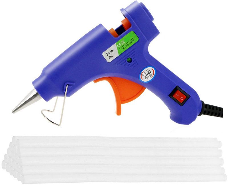 Glun SPARK BLUE 20W 20WATT WITH 20 TRANSPARENT STICKS Standard Temperature Corded Glue Gun  (7 mm)