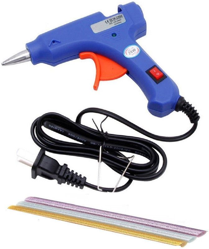bandook 20W With 3 Glitter Sticks Hot Standard Temperature Corded Glue Gun  (7 mm)