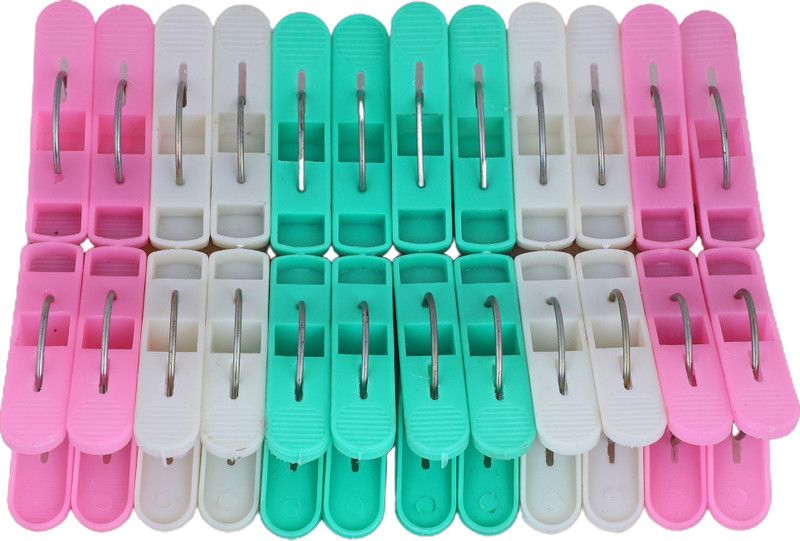 somy Plastic Cloth Clips  (Pink, White, Green)