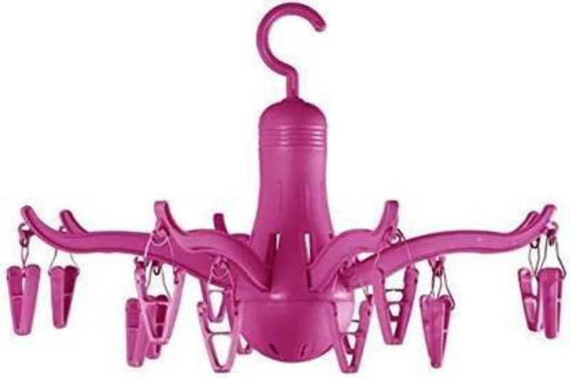 ERFOLG Octopus Shape Easy Folding Hanger Plastic Cloth Clips Plastic Tie Hanger For Tie  (Pink)