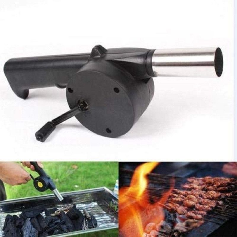 AMANZA Portable Hand Crank Powered Barbecue BBQ Fan Air Blower Fan for Charcoal Grill BBQ Campfire Fireplace (Black) Air Blower  (Cordless)