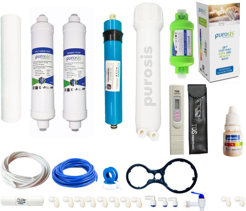 ERTUGRUL complete Ro purifier filter service kit of 80 GPD membrane water with all accessories (Full Service KIt With 02 Inline) Solid Filter Cartridge  (0.2, Pack of 27)