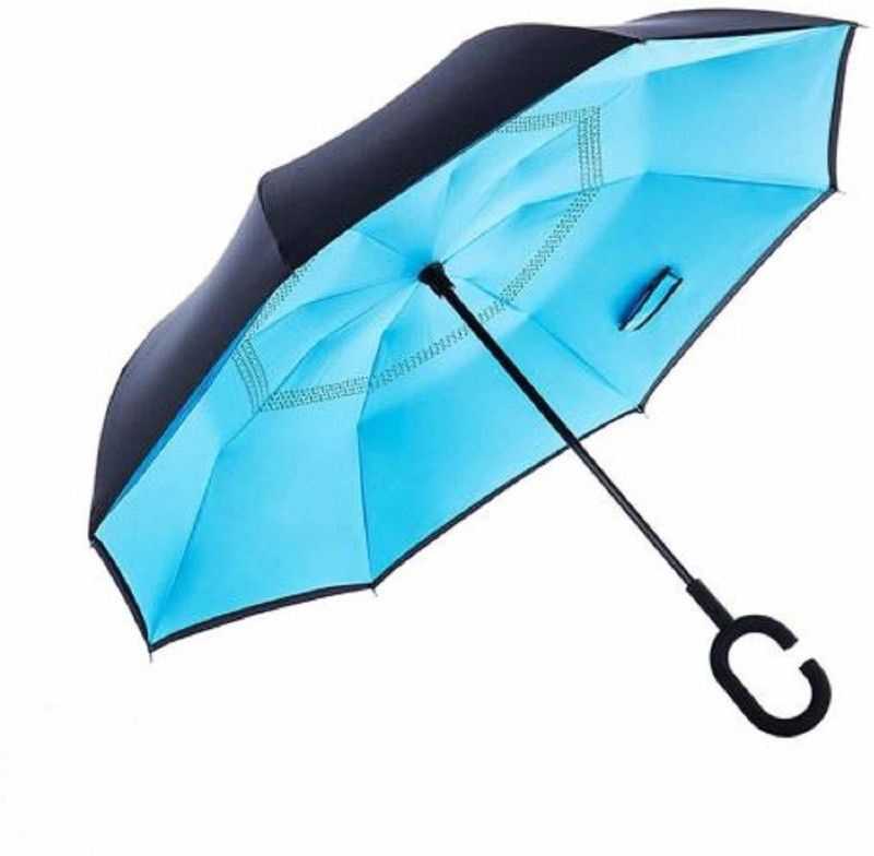 SALUANA New Arrival Reverse Umbrella For Waterproof Ultra Protective , Rainy Season And Sun Protection Umbrella  (Blue)
