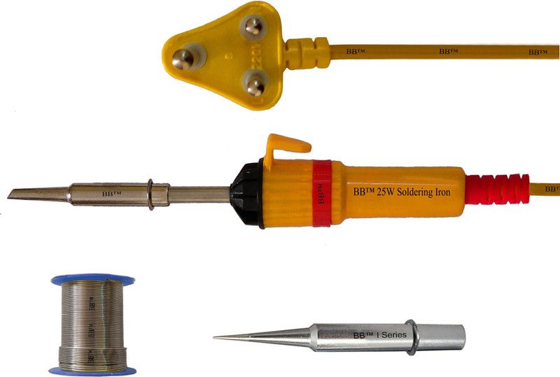 BB 3in1 Soldering Iron Kit with 25W Soldering Iron, Soldering Wire(25gm), Extra Pointed Tip 25 W Simple  (Flat, Pointed Tip)
