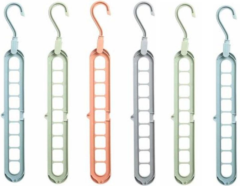 Remang Plastic Cloth Pack of 6 Hangers For Cloth