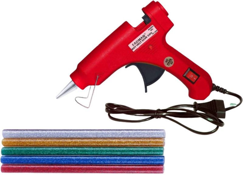 PICKTOOLS RED 20 W 20 WATT 5 GLITTER GLUE STICKS Standard Temperature Corded Glue Gun  (7 mm)