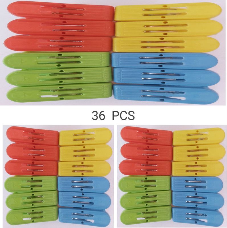 BSG Plastic Cloth Clips  (Multicolor Pack of 36)