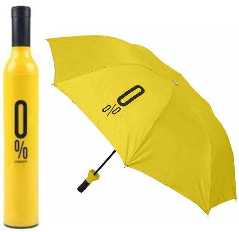 GADGET TREE Fashionable Wine Bottle Shape Bottle Umbrella  (Yellow)