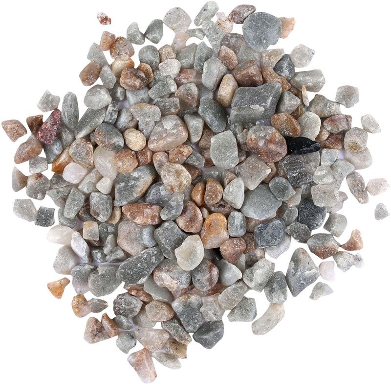 Prisha PC61 Polished Asymmetrical, Rectangular, Oval Quartz Stone  (Grey 1 kg)