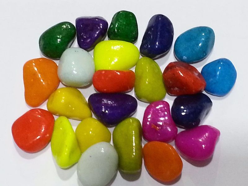 Prisha PC55 Polished Asymmetrical, Rectangular, Oval Marble Pebbles  (Multicolor 1 kg)