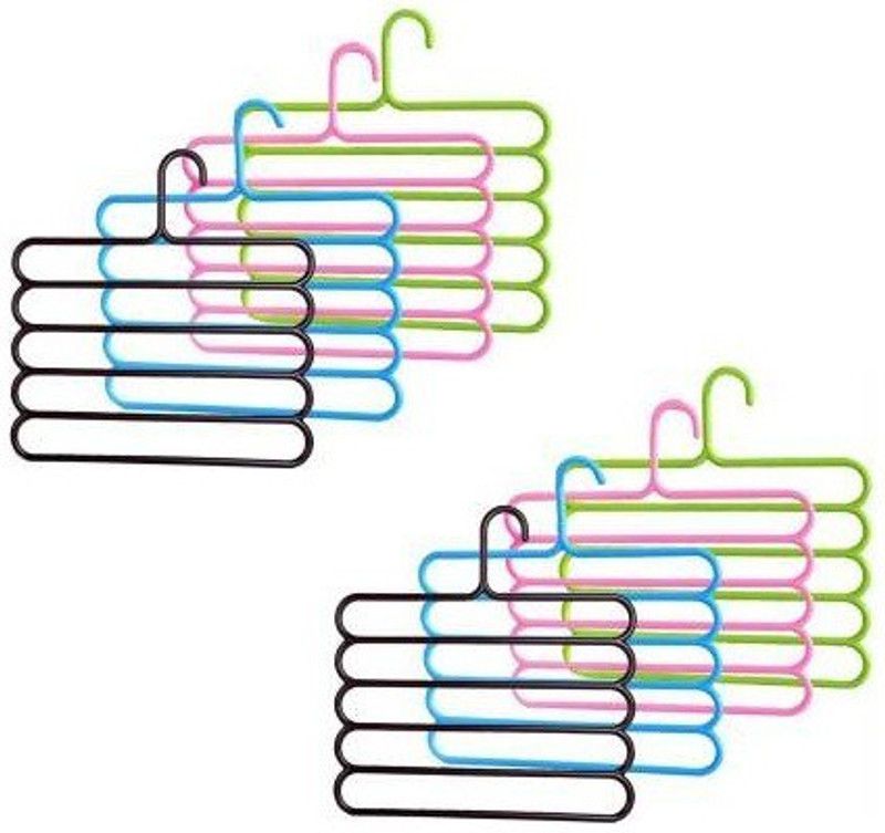 BUFFER BENZ Plastic Dress Pack of 8 Hangers For Dress  (Multicolor)