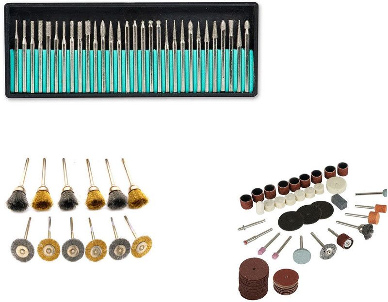 Digital Craft 30Pc Diamond Burs Set,12Pc Wire Brush Set,105Pc Rotary Tools Set, 30Pc Diamond Burs Set,12Pc Wire Brush Set,105Pc Rotary Tools Set, Rotary Tool  (3 mm)