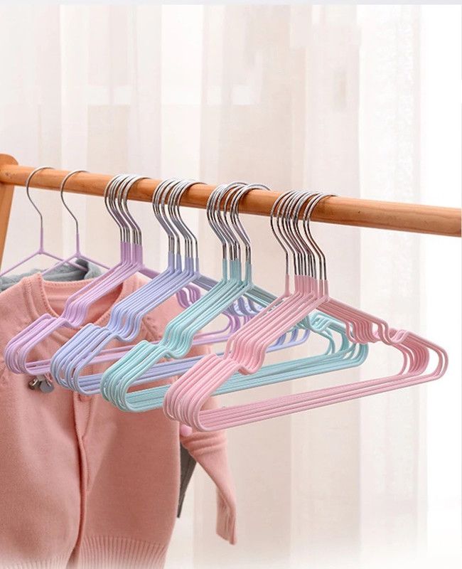 Lashkara Stainless Steel hangers with PVC Coating Steel Dress Pack of 30 Hangers For Dress  (Multicolor)