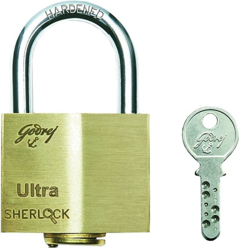 Godrej Ultra Sherlock 3 Keys (Blister) Padlock  (Gold)