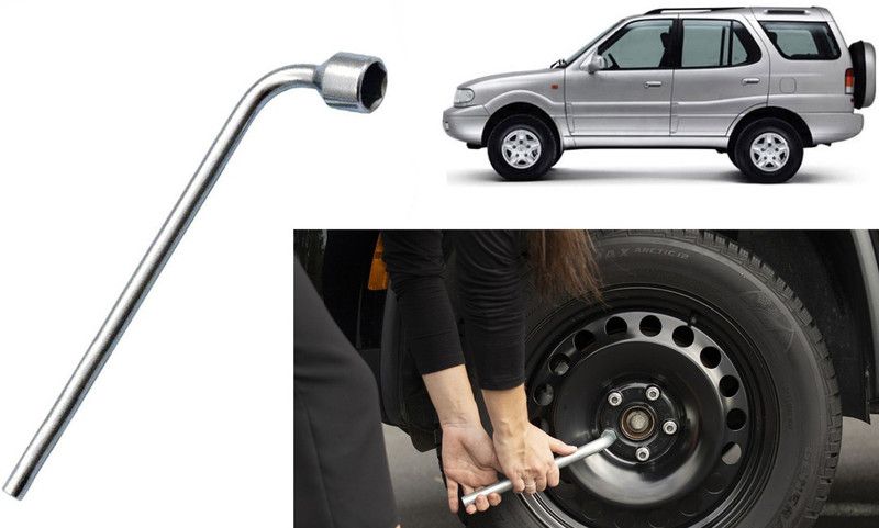 Auto Kite 19mm Metal L-Shaped Car Wheel Nut Spanner Wrench Safari SW5P16 Single Sided L Type Wrench  (Pack of 1)